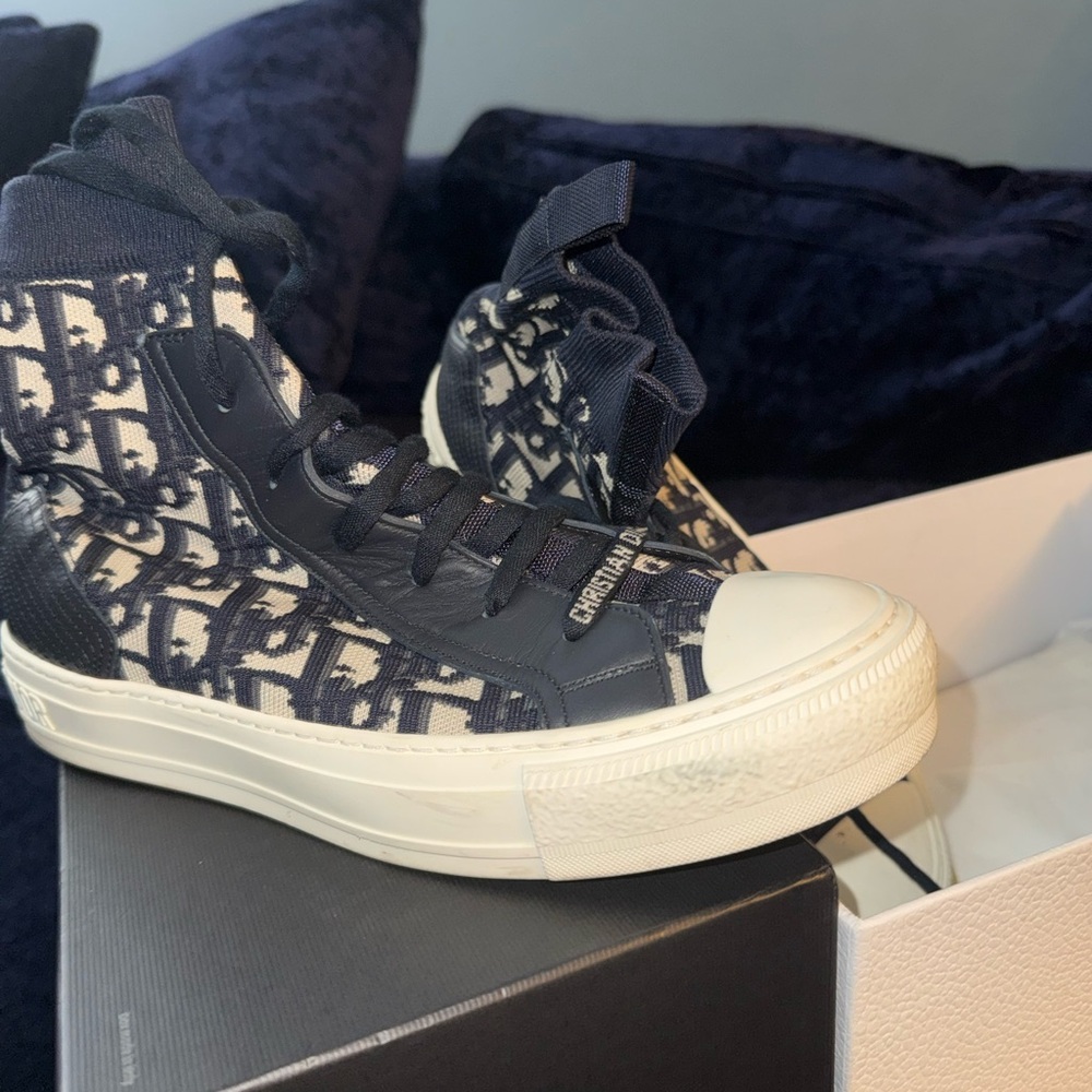 Dior Women's High-Top Sneakers - Navy and White